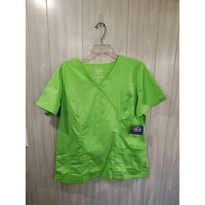 Cherokee NWT Green Scrub Top Size L Core Stretch Medical Nurse Cosmologist